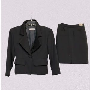 YSL rive gauche skirt suit vintage 80s sz 2 ish